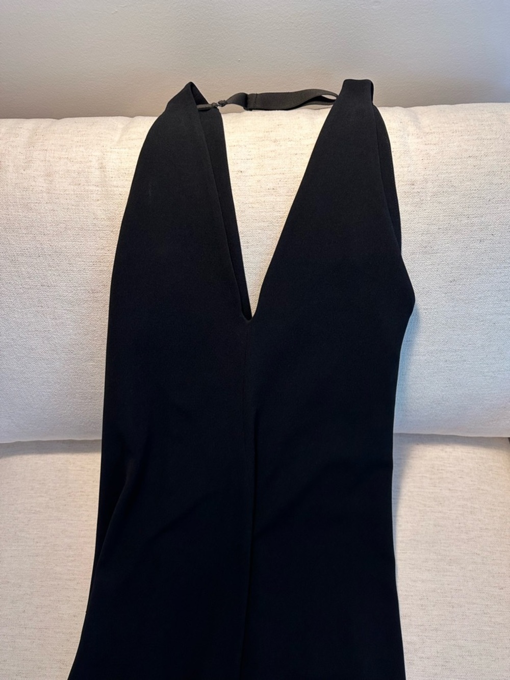 Tibi Black V-Neck Asymmetric Hem Women's Dress - Picture 6 of 9